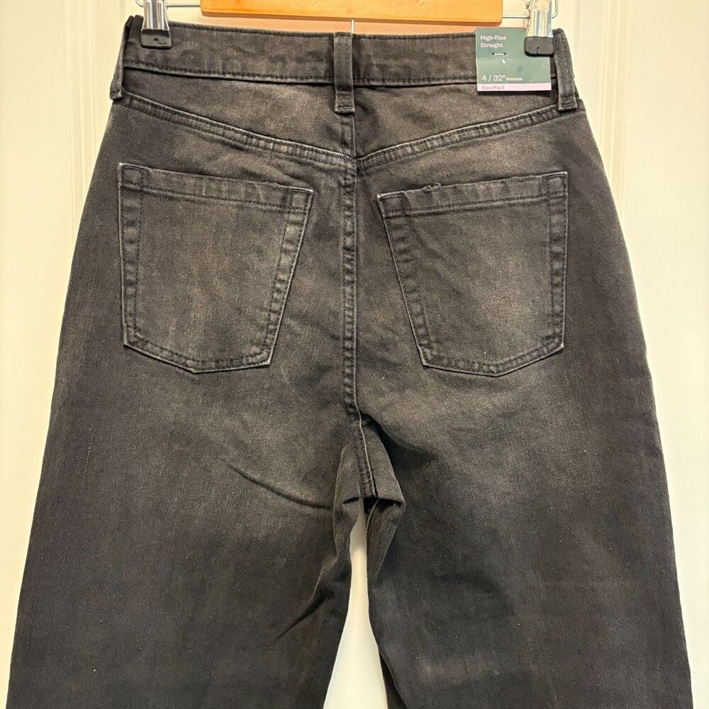 Wild Fable Easy Rigid High Rise Straight Jeans Black Size 4 NWT - Picture 5 of 9